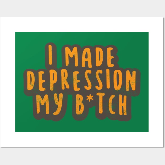 I Beat Depression Wall Art by Commykaze